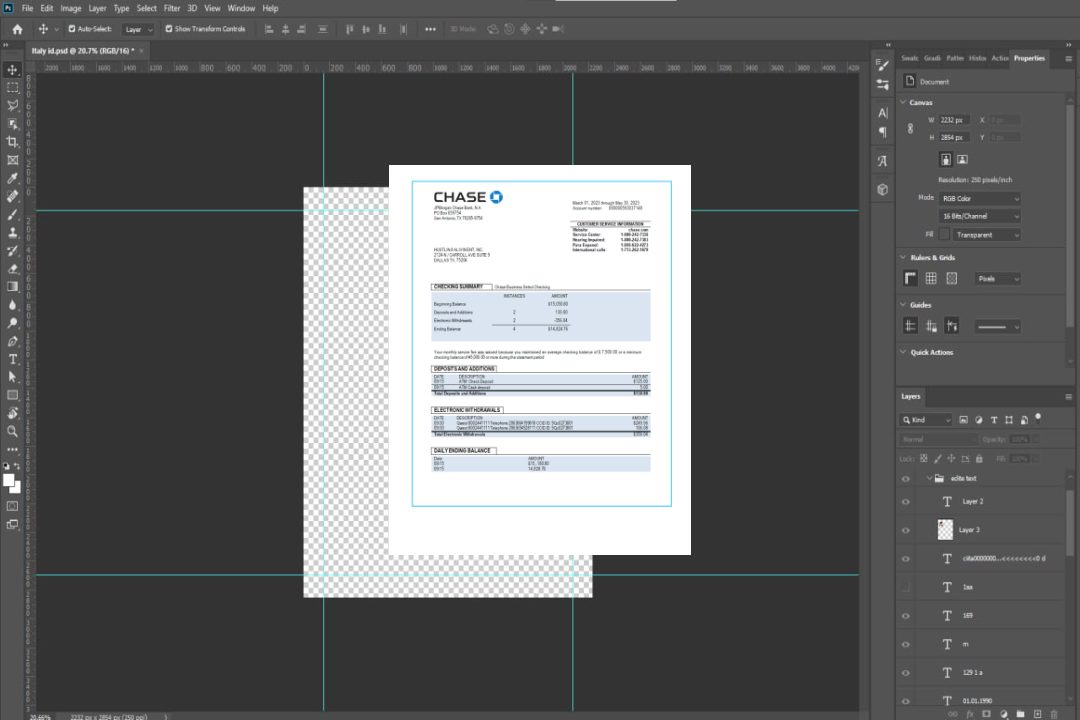 Modèle Word et PDF de relevé de compte courant d'entreprise de la banque Chase template Modèle Word et PDF de relevé de compte courant d'entreprise de la banque Chase template